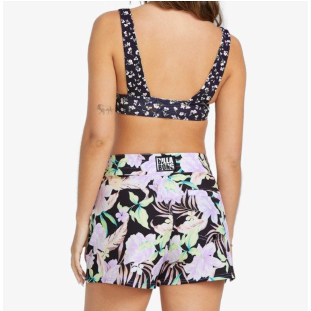 Billabong Shadow Tropical Board Shorts Women's Large Black Floral NWT - Picture 2 of 7